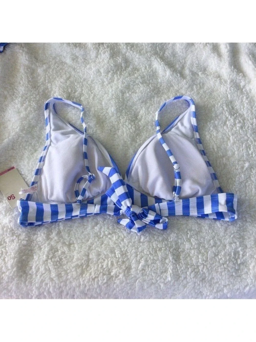 SO bikini Woman’s Junior size XXL blue and white (periwinkle) striped